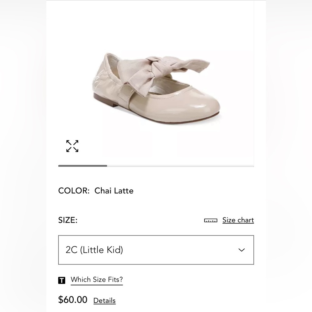 Sam Edelman FELICITY KIDS BALLET FLAT COLOR: Chai Latte Size 2 *Never Been Worn*